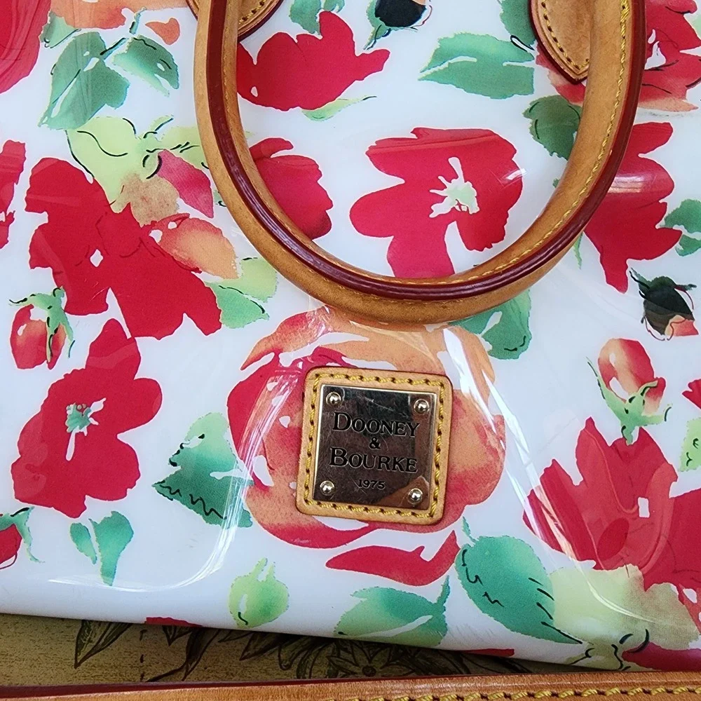 Dooney & Bourke Rose Garden Floral Satchel Bag Handbag Purse Feminine Girl Era